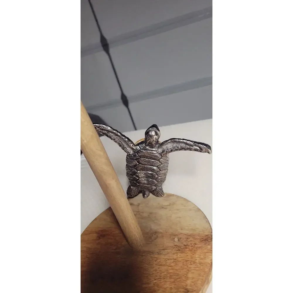 Mud Pie Sea Turtle Paper Towel Holder Wood Coastal Beach Kitchen Decor Farmhouse
